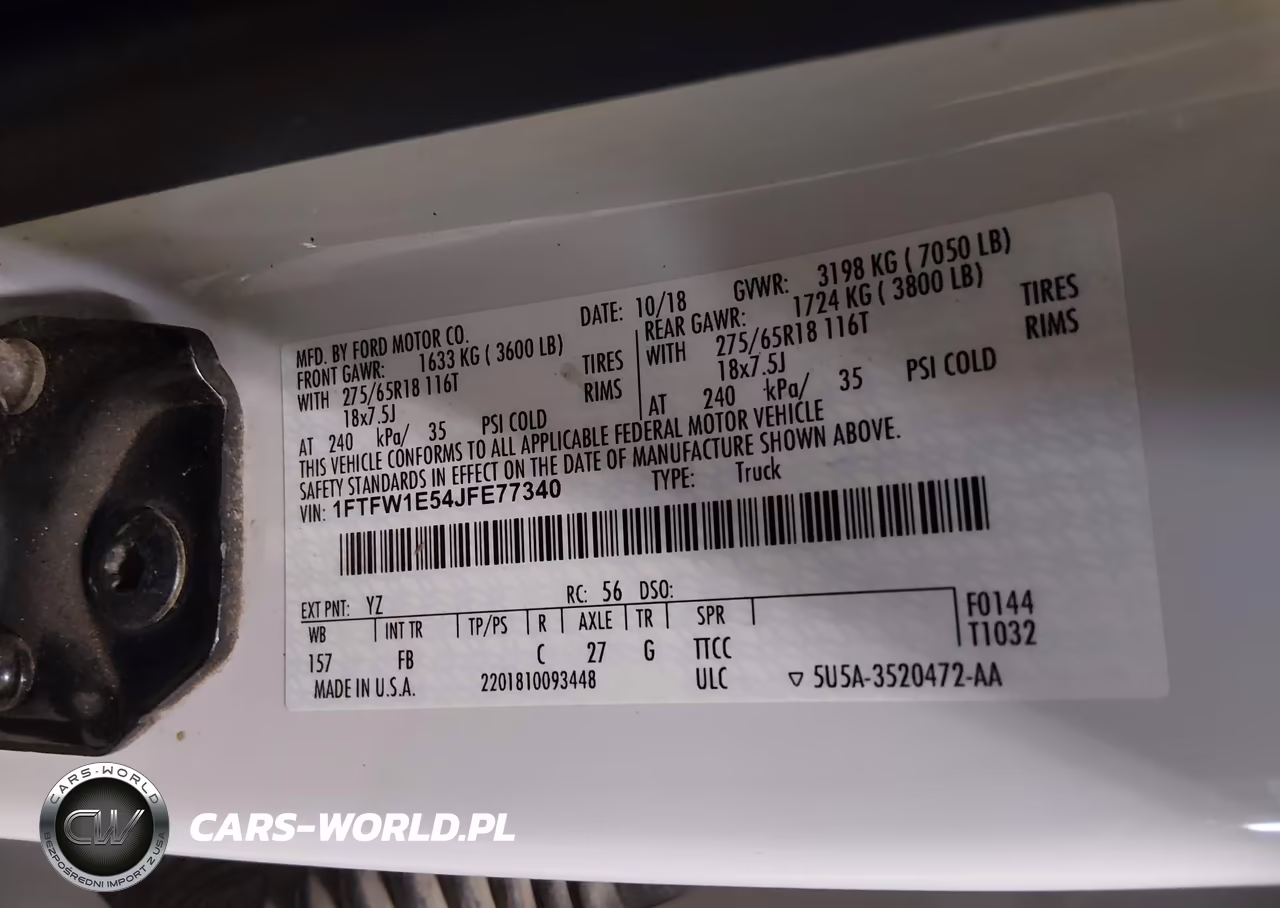 2018 Ford F-150 Xlt VIN:1FTFW1E54JFE77340 - 9