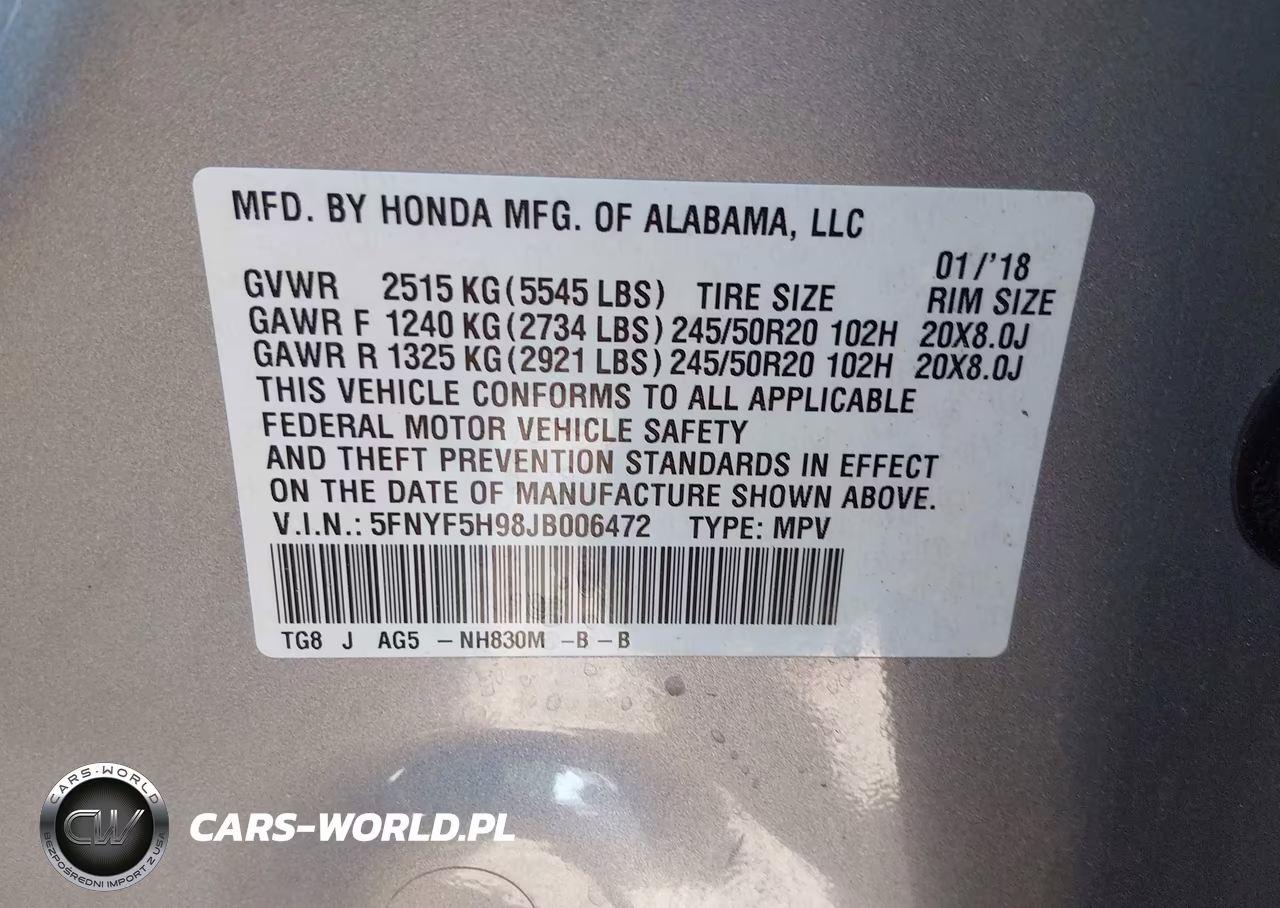2018 Honda Pilot Touring VIN:5FNYF5H98JB006472 - 9