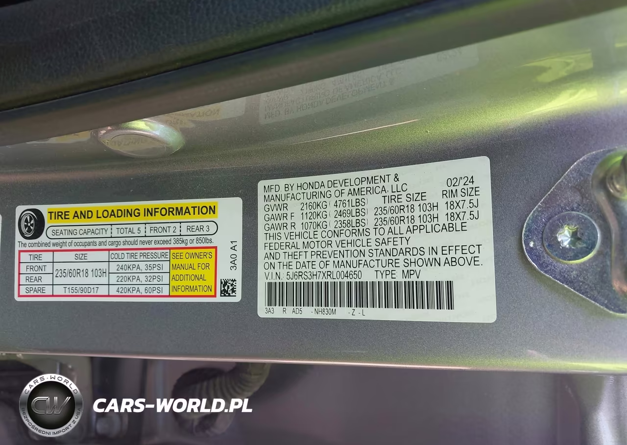 2024 Honda Cr-V Ex-L 2Wd VIN:5J6RS3H7XRL004650 - 9
