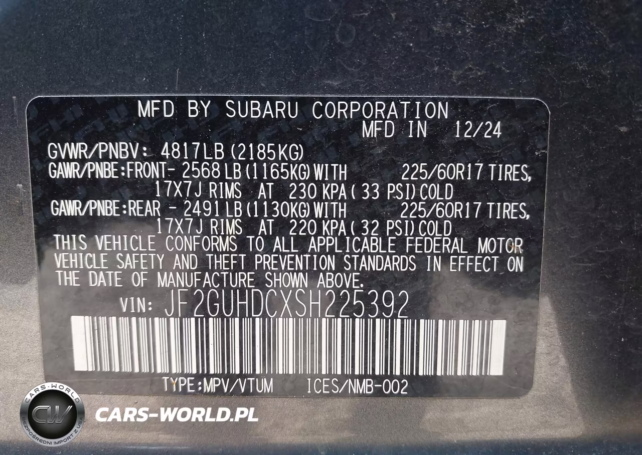 2025 Subaru Crosstrek Premium VIN:JF2GUHDCXSH225392 - 9