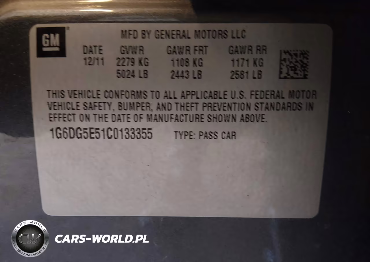 2012 Cadillac Cts Luxury VIN:1G6DG5E51C0133355 - 9