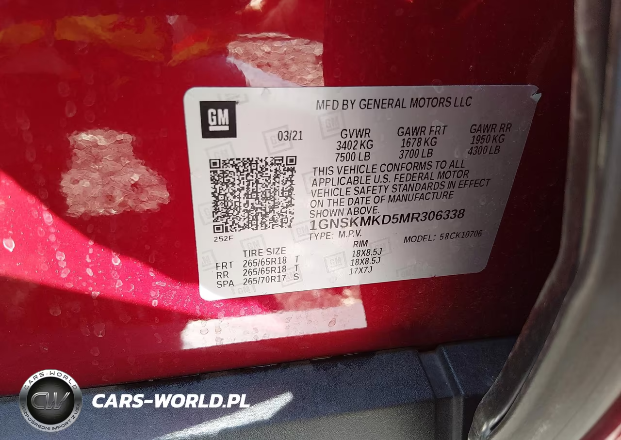 2021 Chevrolet Tahoe 4Wd Ls VIN:1GNSKMKD5MR306338 - 9