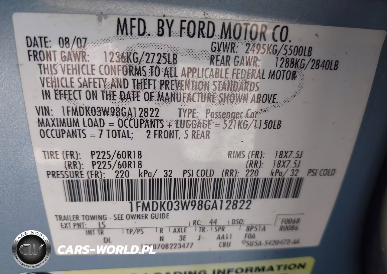 2008 Ford Taurus X Limited VIN:1FMDK03W98GA12822 - 9