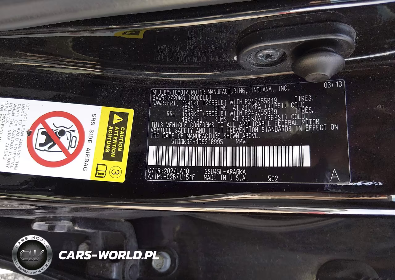 2013 Toyota Highlander Limited V6 VIN:5TDDK3EH1DS218995 - 9
