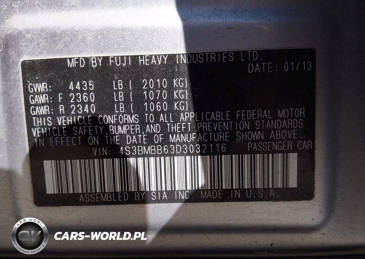 2013 Subaru Legacy 2.5I Premium VIN:4S3BMBB63D3032116 - 9