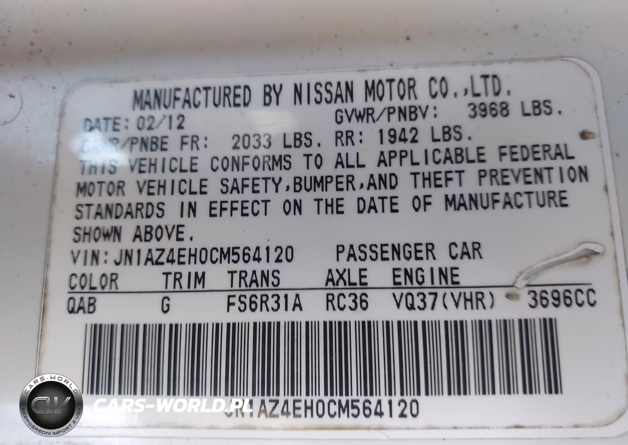 2012 Nissan 370Z VIN:JN1AZ4EH0CM564120 - 9