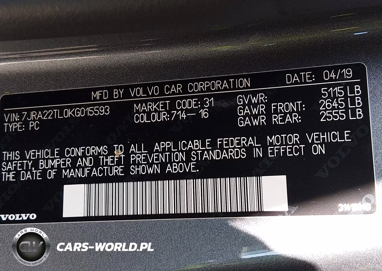 2019 Volvo S60 T6 Inscription VIN:7JRA22TL0KG015593 - 9