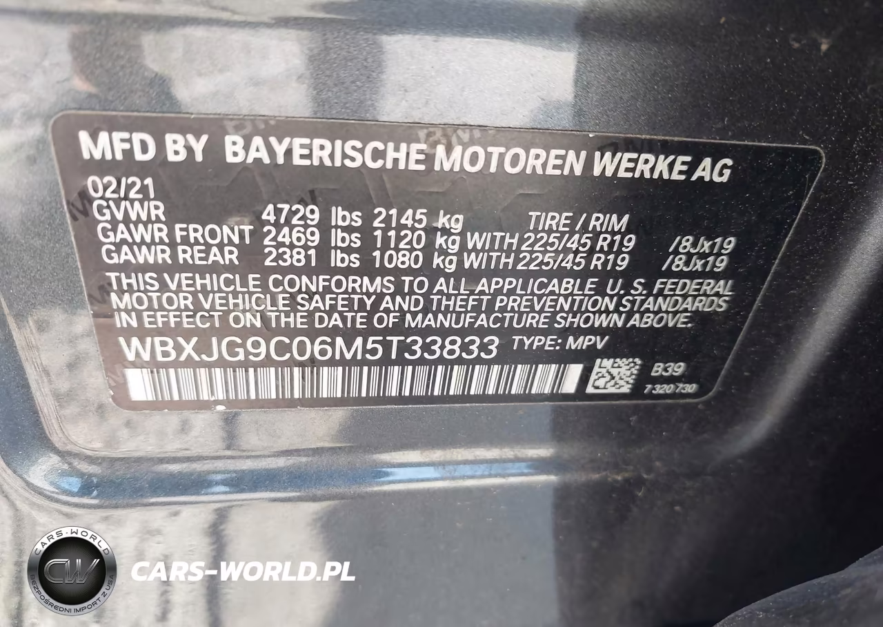 2021 BMW X1 xDrive28I VIN:WBXJG9C06M5T33833 - 9