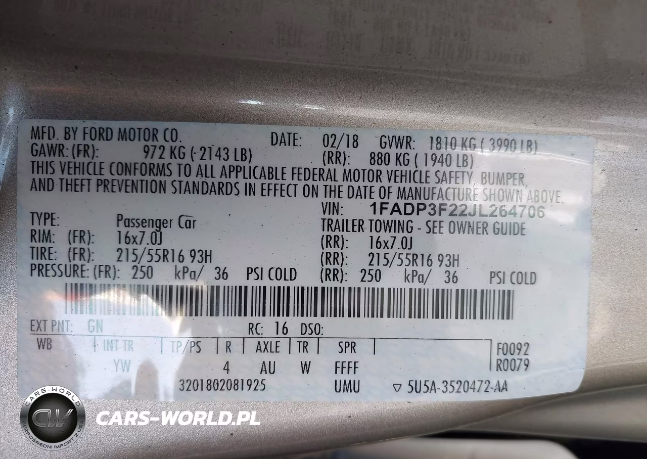 2018 Ford Focus Se VIN:1FADP3F22JL264706 - 9