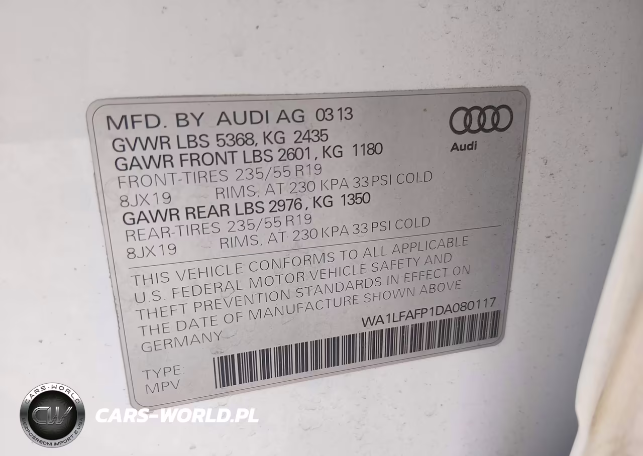 2013 Audi Q5 2.0T Premium VIN:WA1LFAFP1DA080117 - 9