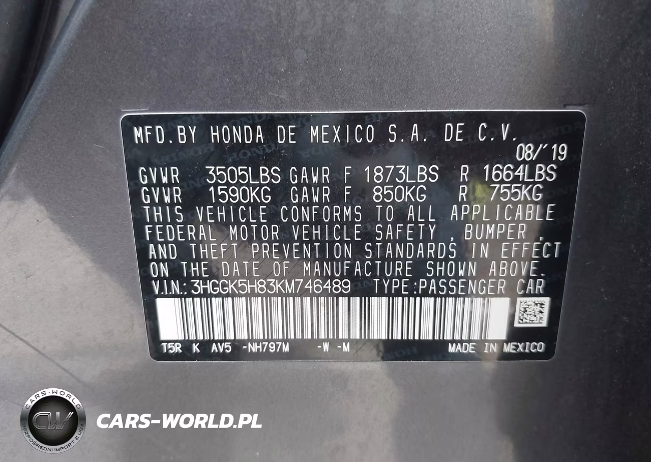 2019 Honda Fit Ex VIN:3HGGK5H83KM746489 - 9
