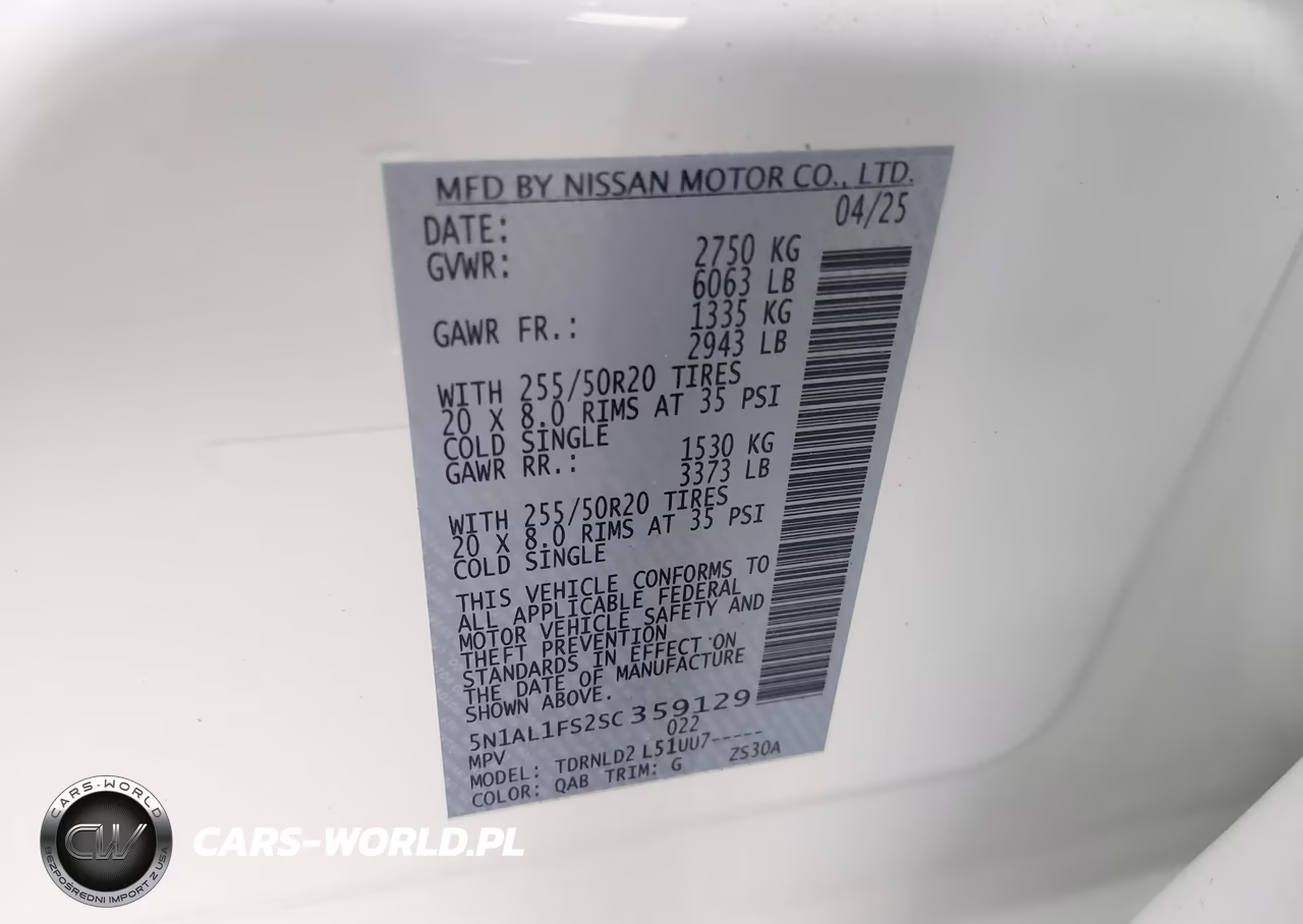 2025 Infiniti Qx60 Luxe Awd VIN:5N1AL1FS2SC359129 - 9