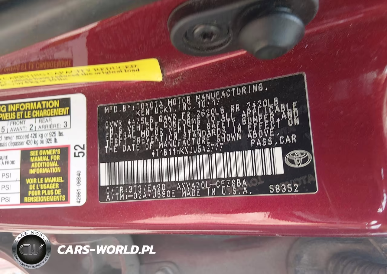 2018 Toyota Camry Se VIN:4T1B11HKXJU542777 - 9