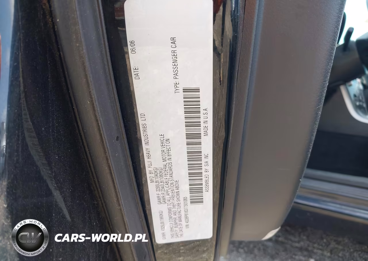 2007 Subaru Legacy 2.5I VIN:4S3BP616377301065 - 9