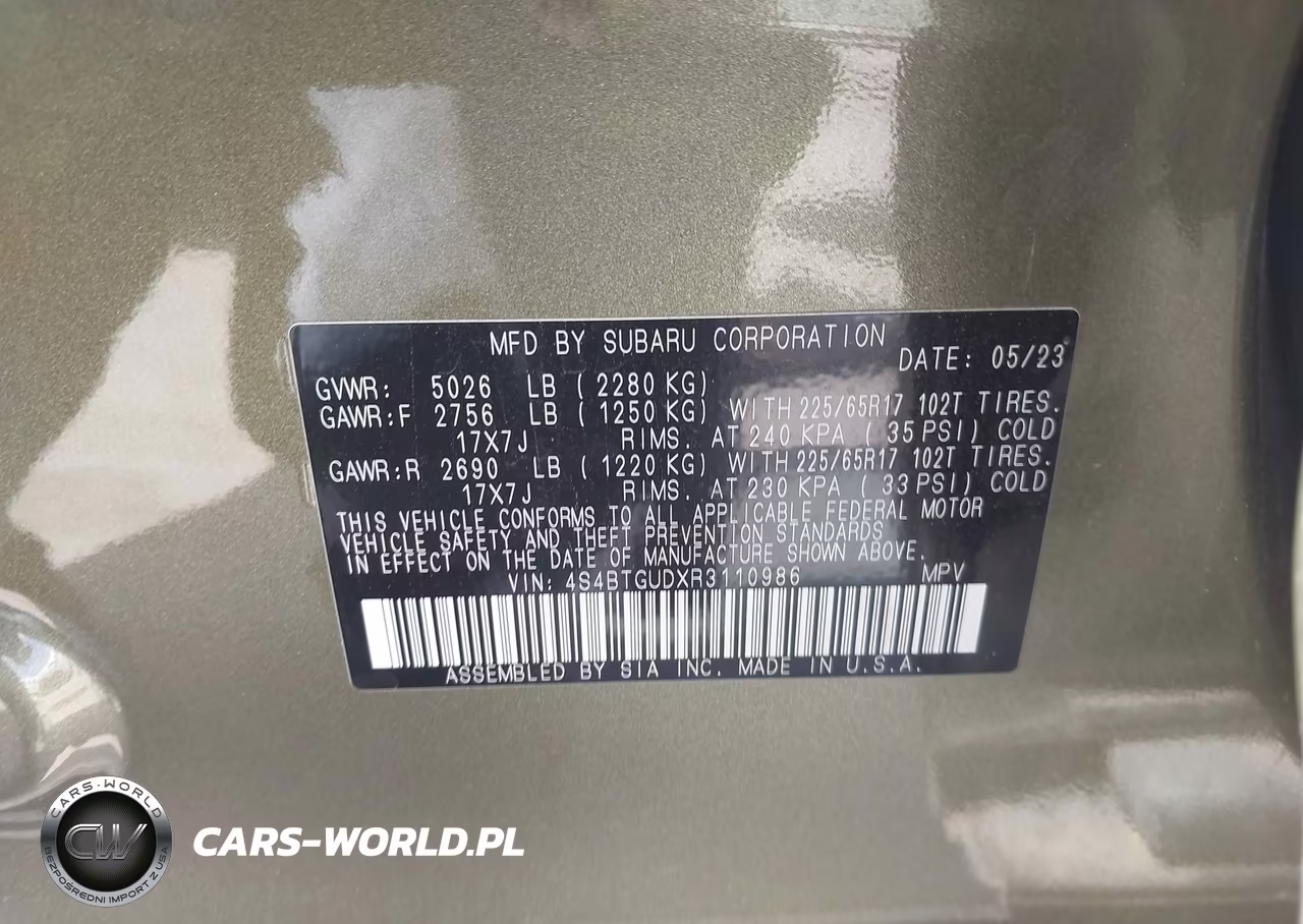 2024 Subaru Outback Wilderness VIN:4S4BTGUDXR3110986 - 9