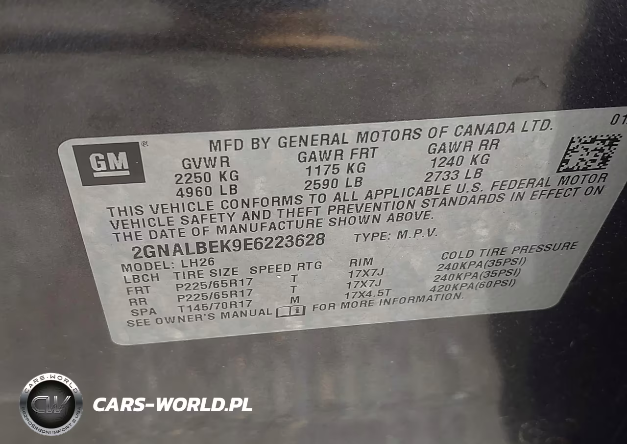 2014 Chevrolet Equinox 1Lt VIN:2GNALBEK9E6223628 - 9