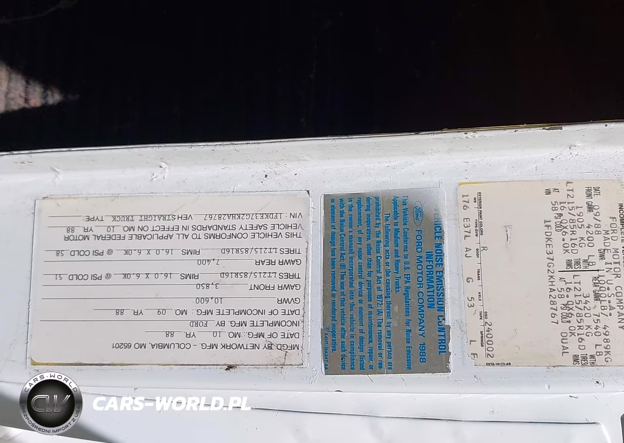 1989 Ford Econoline E350 Cutaway Van VIN:1FDKE37G2KHA28767 - 8