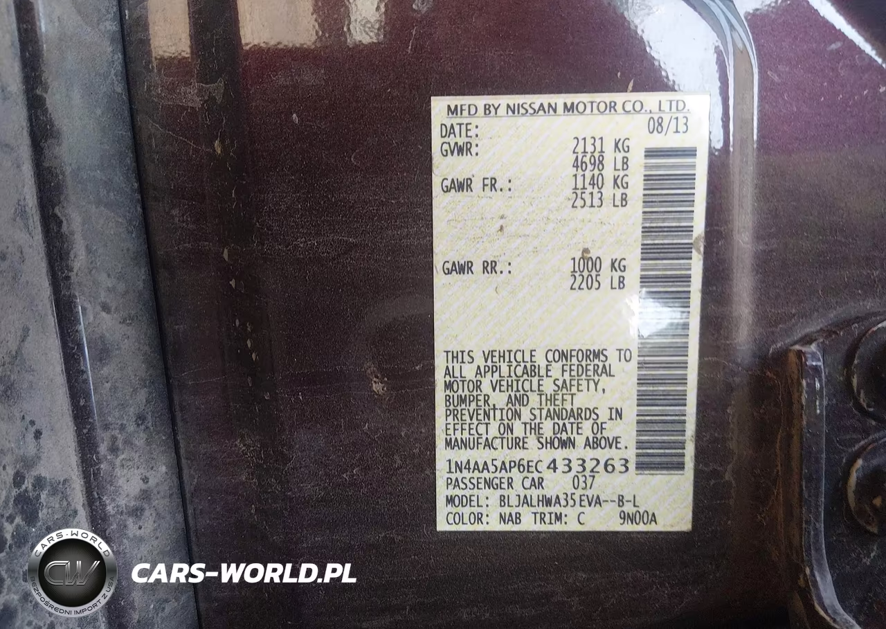 2014 Nissan Maxima 3.5 Sv VIN:1N4AA5AP6EC433263 - 9