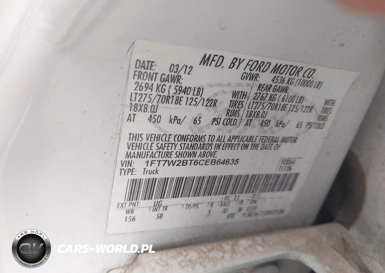 2012 Ford F-250 Lariat VIN:1FT7W2BT6CEB64635 - 9
