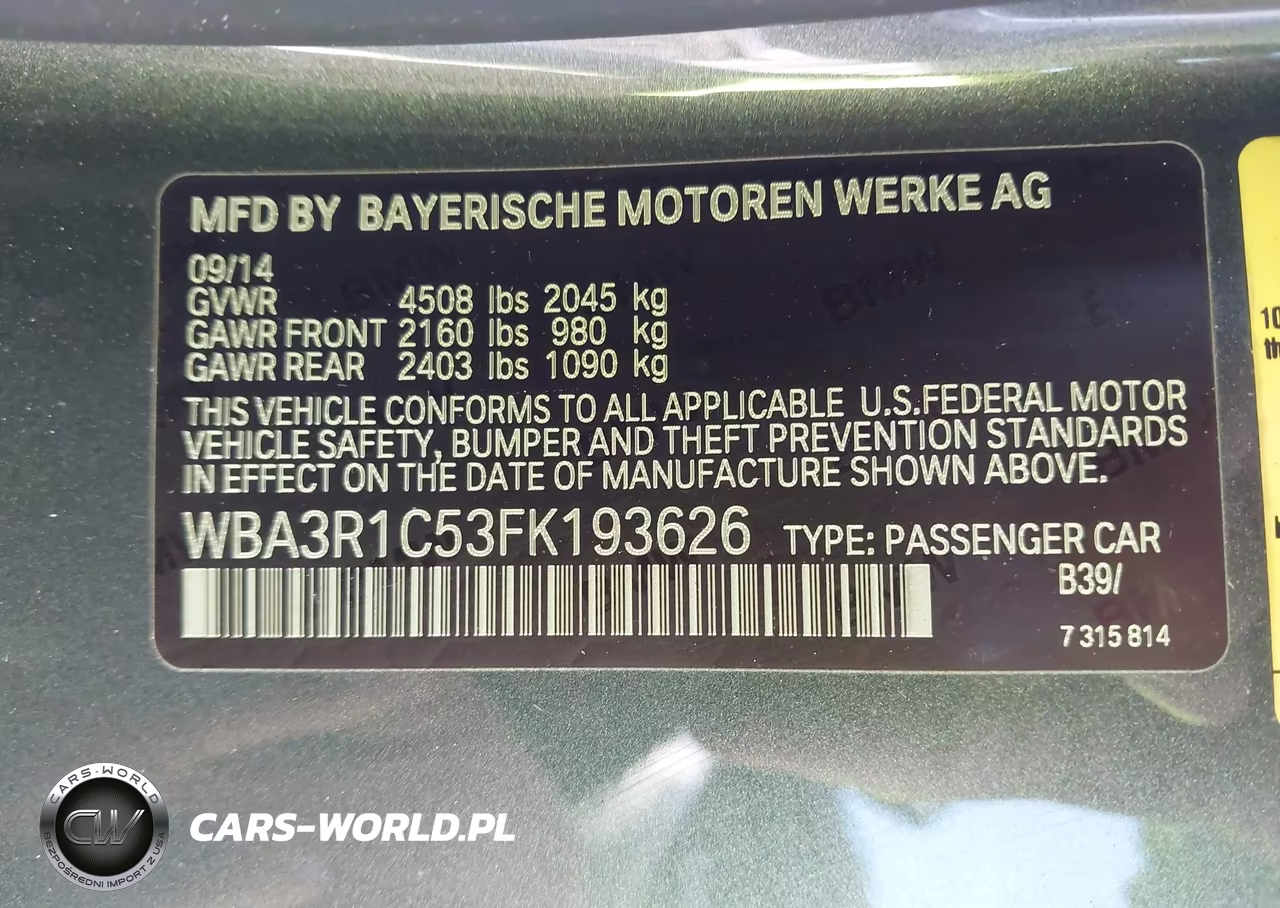 2015 BMW 435I VIN:WBA3R1C53FK193626 - 9
