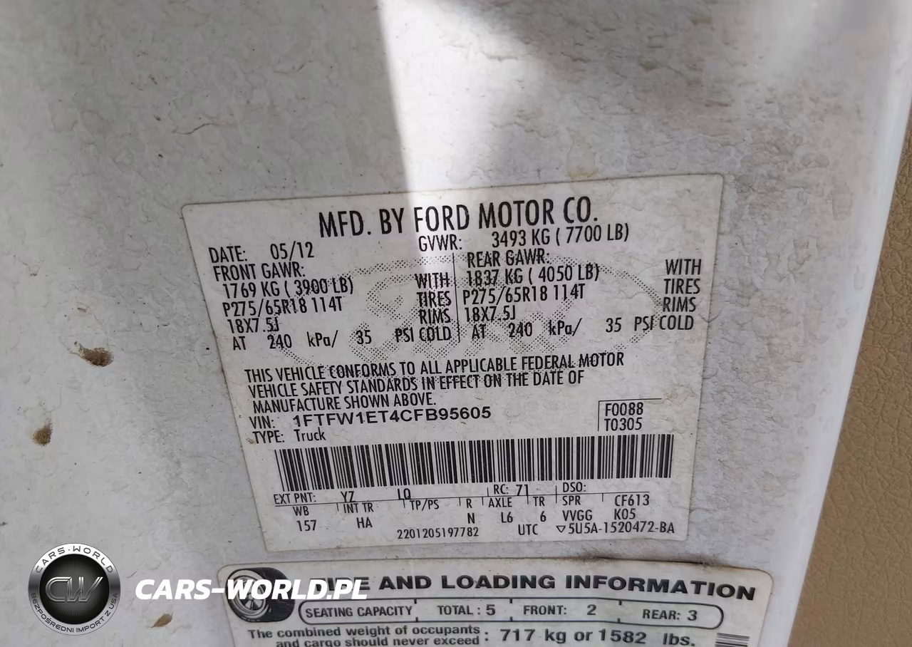 2012 Ford F-150 Lariat VIN:1FTFW1ET4CFB95605 - 9
