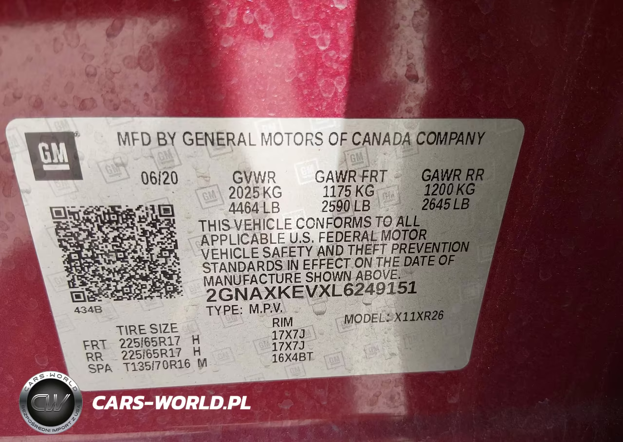 2020 Chevrolet Equinox Fwd Lt 1.5L Turbo VIN:2GNAXKEVXL6249151 - 9