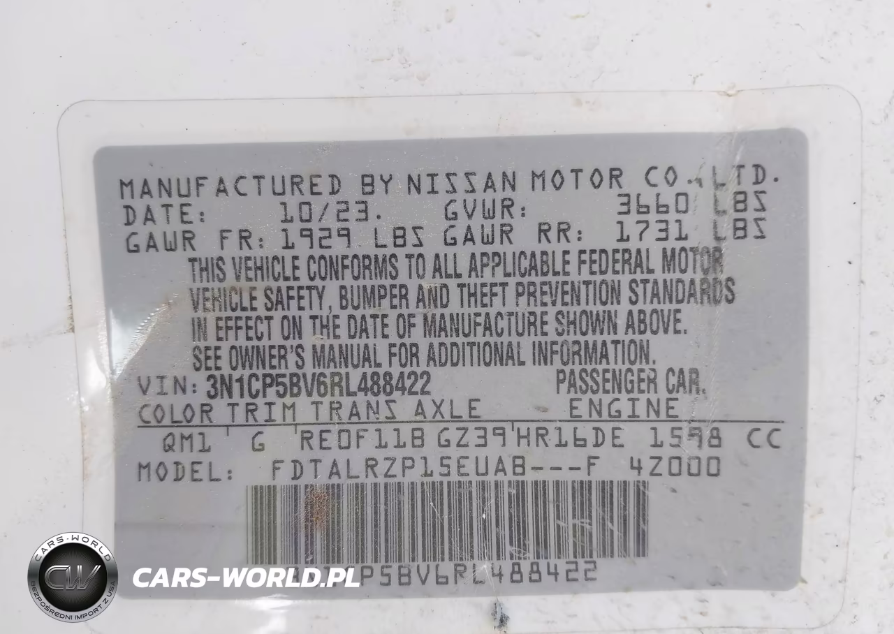 2024 Nissan Kicks S Xtronic Cvt VIN:3N1CP5BV6RL488422 - 9