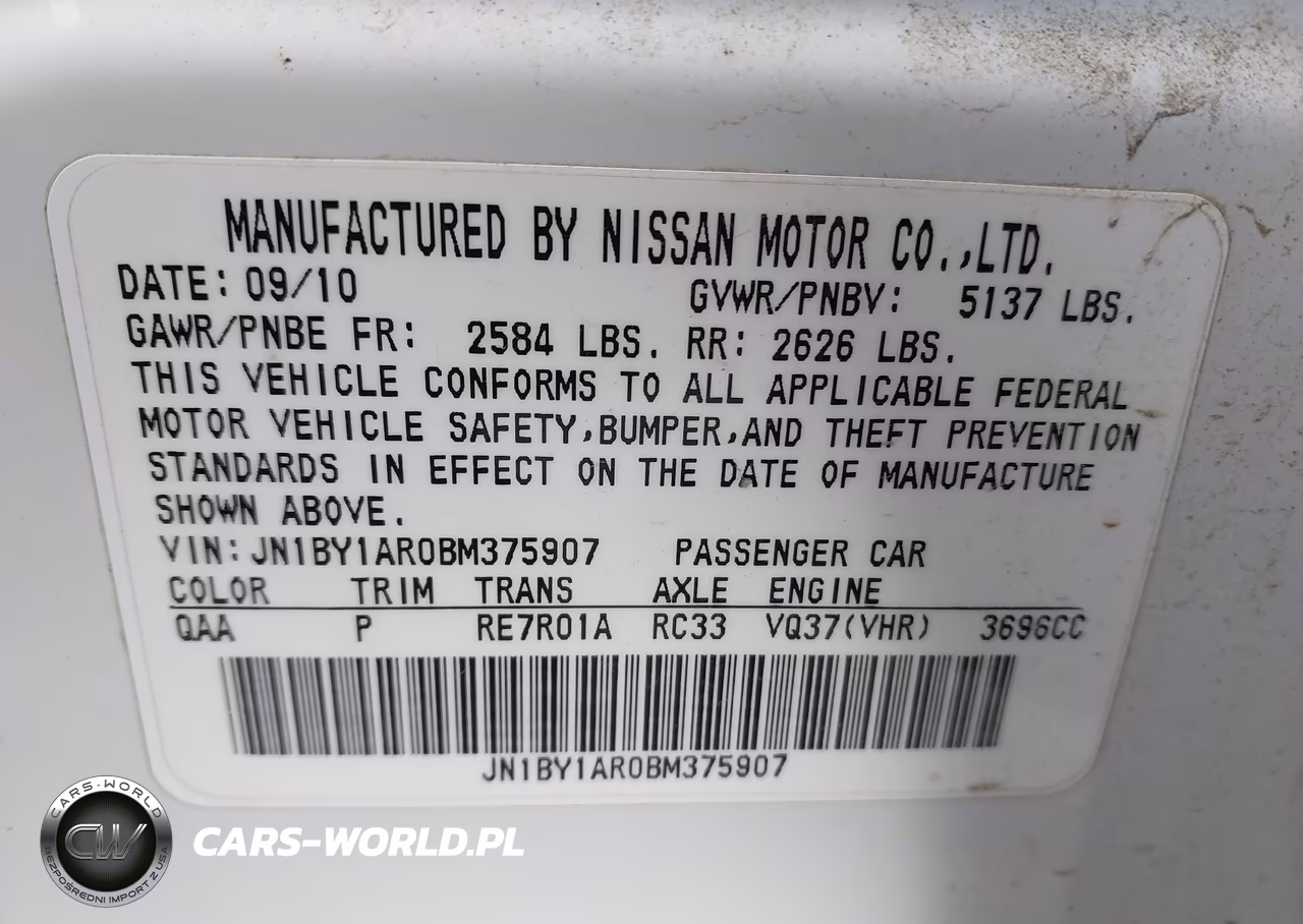 2011 Infiniti M37X VIN:JN1BY1AR0BM375907 - 9