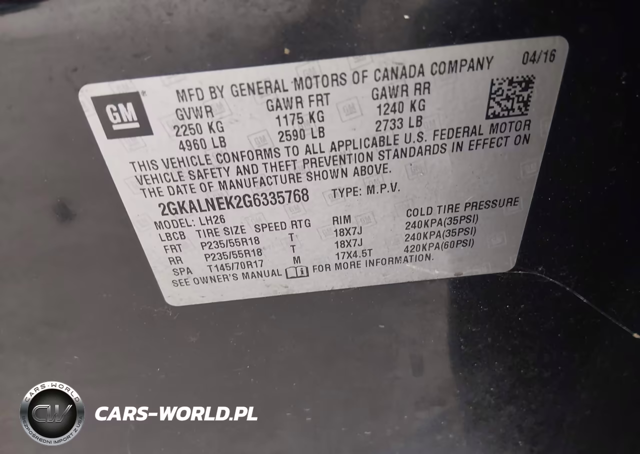 2016 GMC Terrain Sle-2 VIN:2GKALNEK2G6335768 - 9