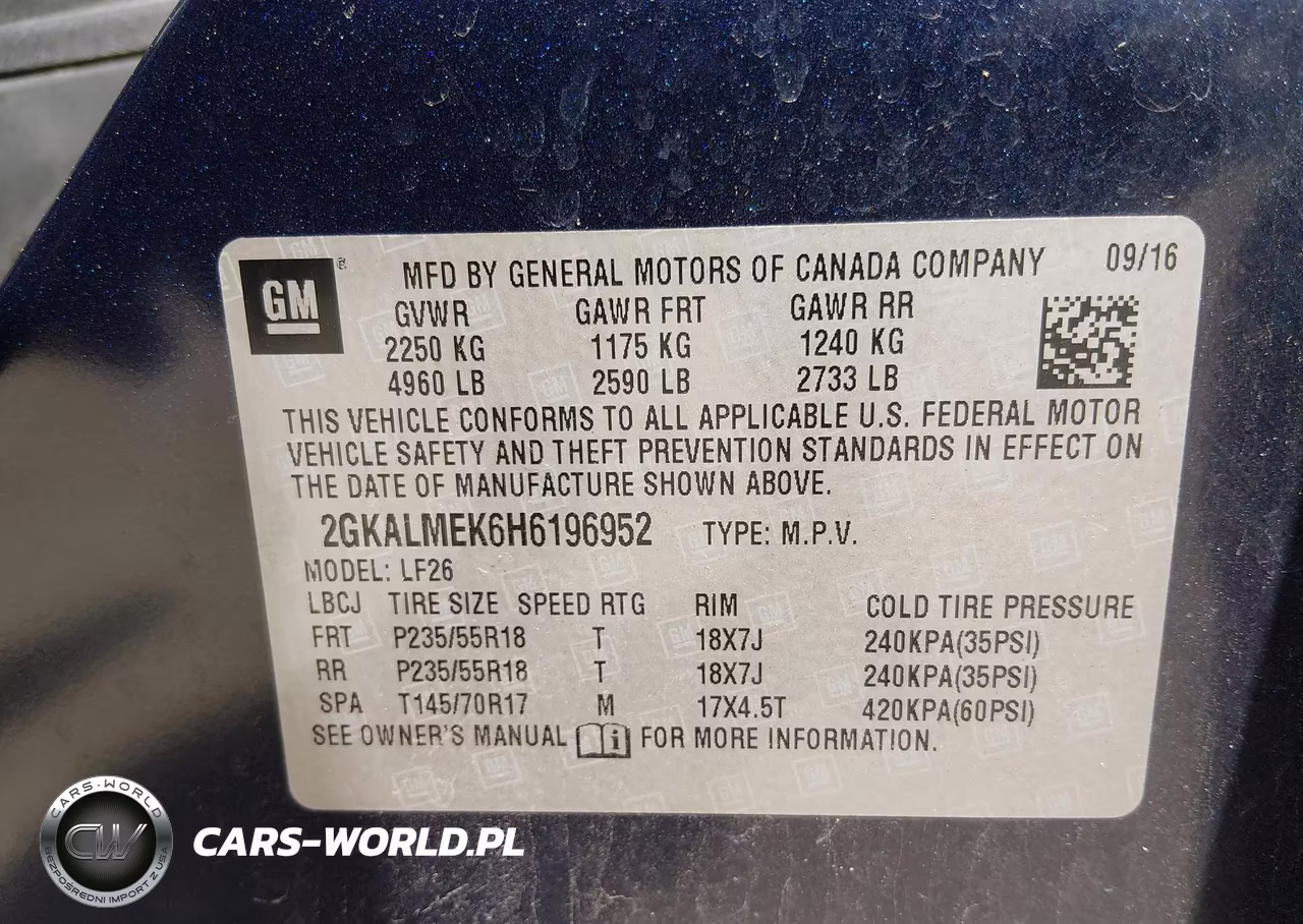 2017 GMC Terrain Sle-1 VIN:2GKALMEK6H6196952 - 9