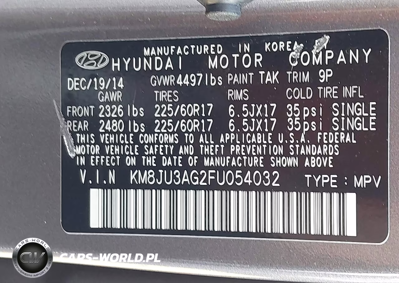 2015 Hyundai Tucson Se VIN:KM8JU3AG2FU054032 - 9