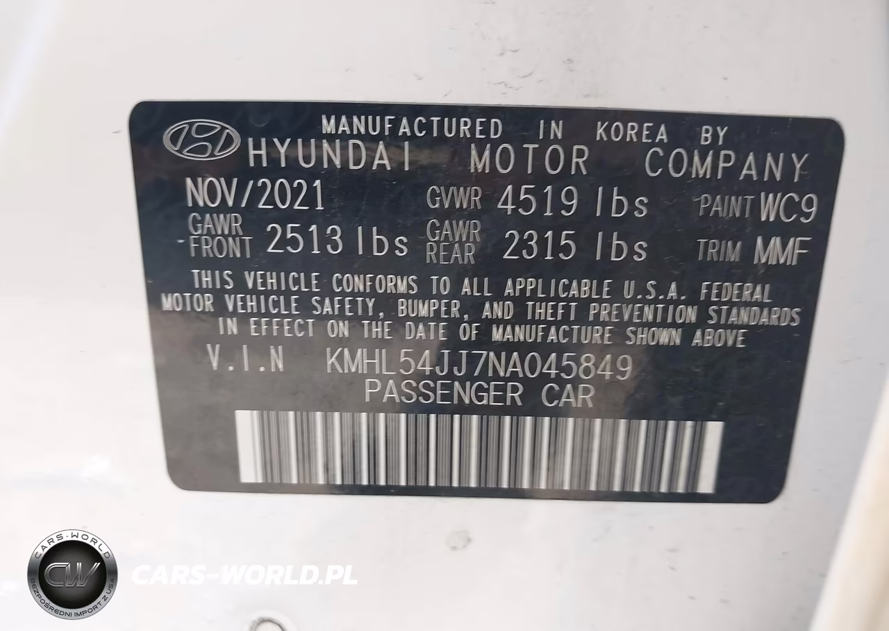2022 Hyundai Sonata Hybrid Limited VIN:KMHL54JJ7NA045849 - 9