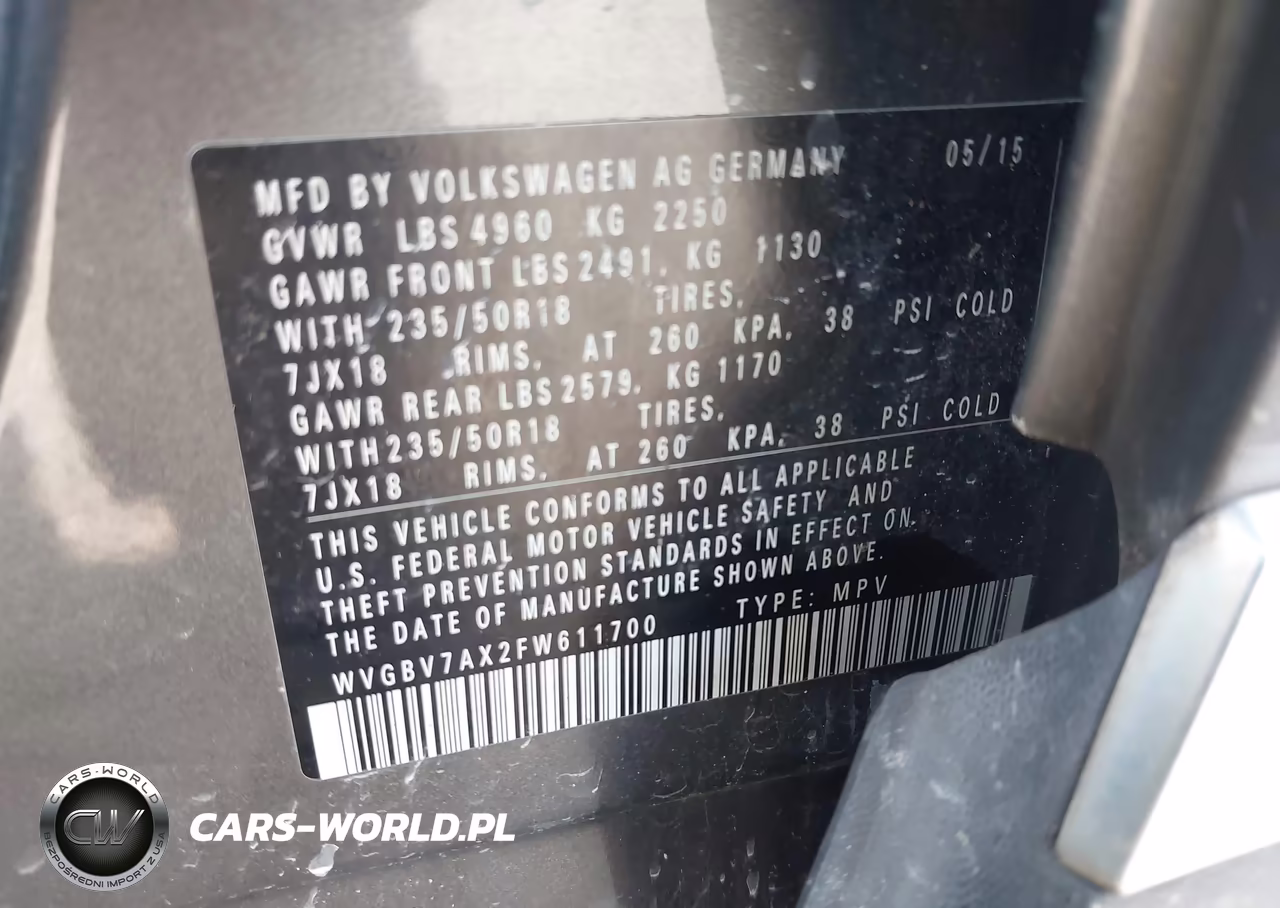 2015 Volkswagen Tiguan Se VIN:WVGBV7AX2FW611700 - 9
