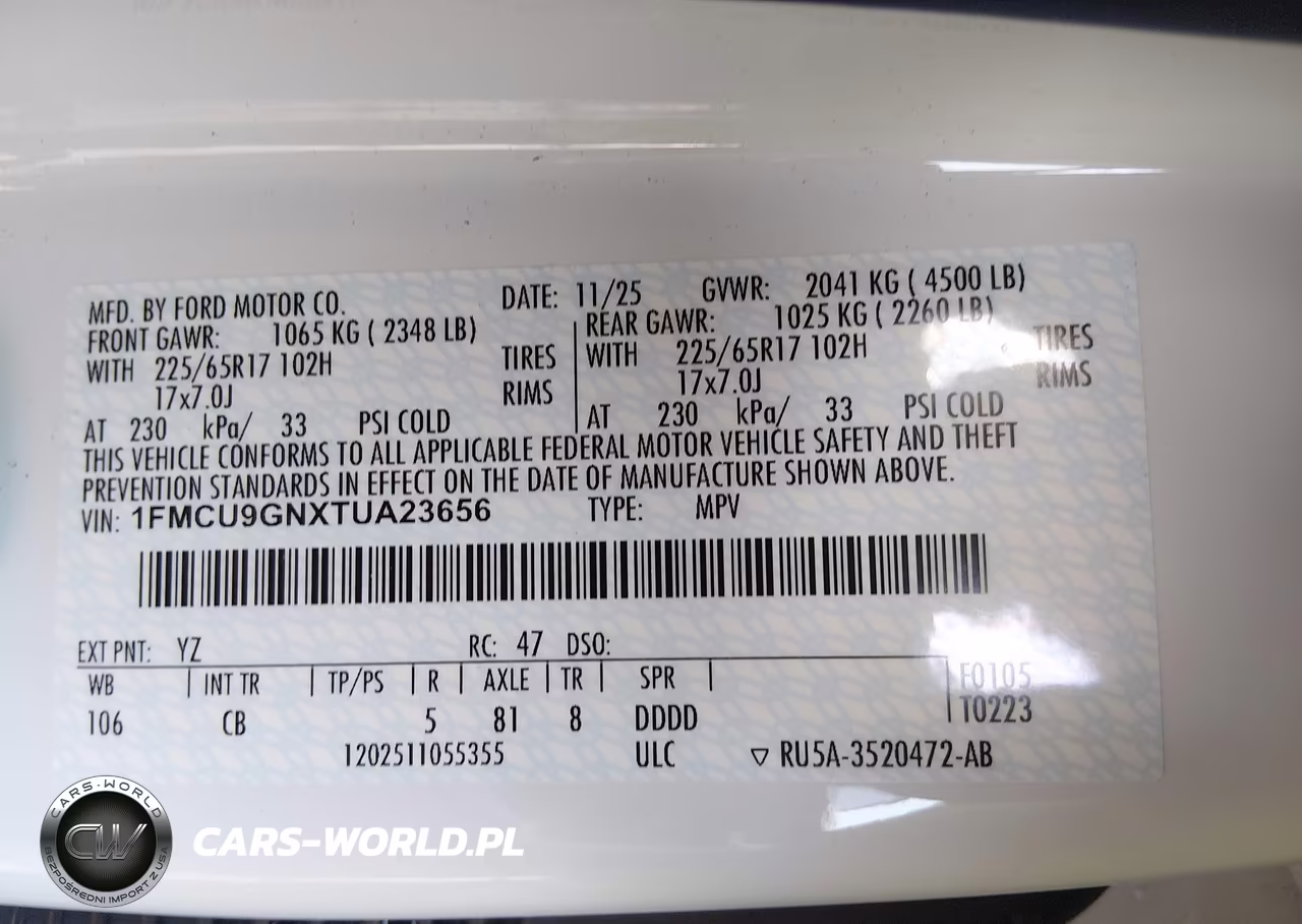 2026 Ford Escape Active VIN:1FMCU9GNXTUA23656 - 9