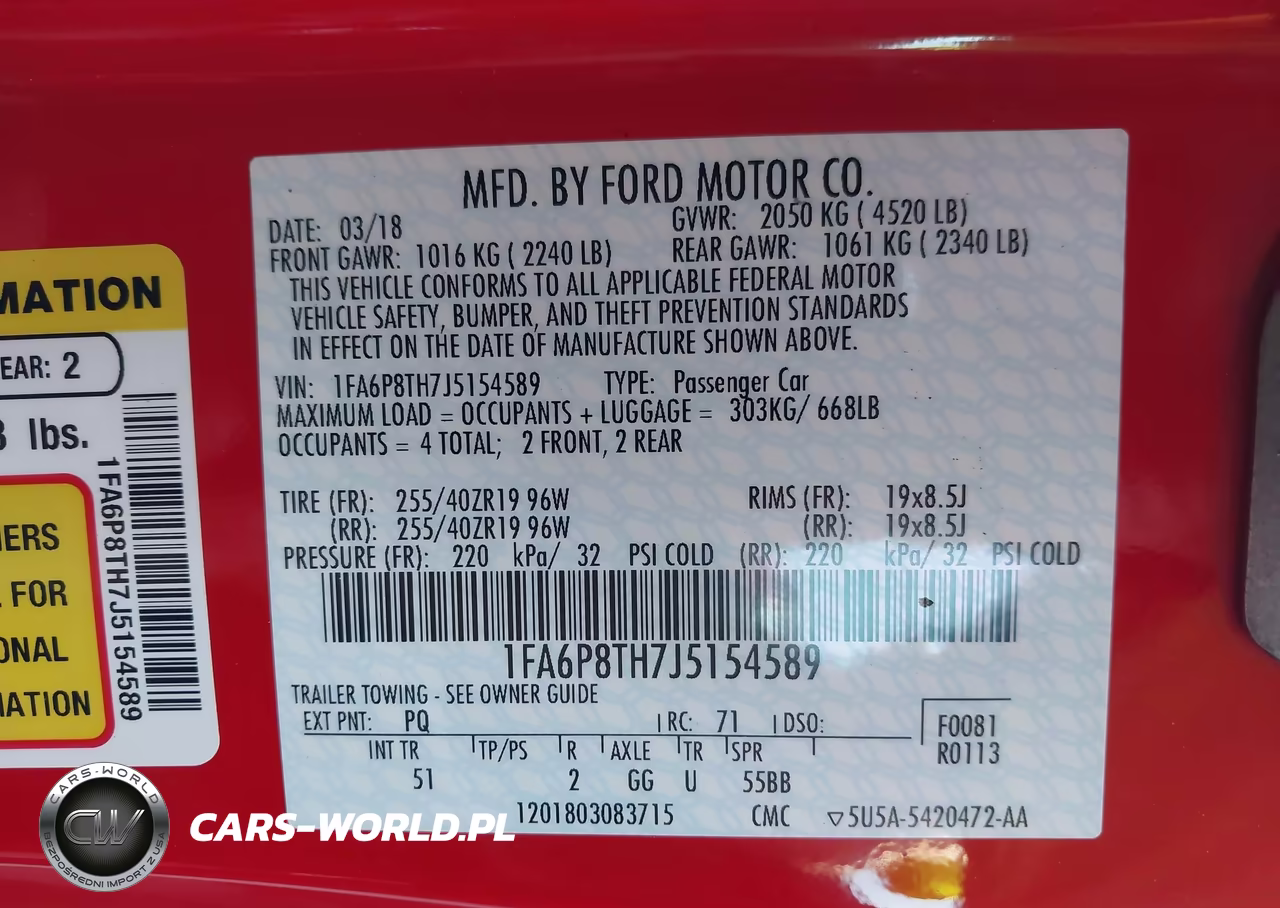 2018 Ford Mustang Ecoboost VIN:1FA6P8TH7J5154589 - 9