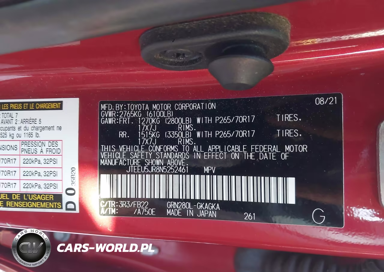 2022 Toyota 4Runner Sr5 VIN:JTEEU5JR8N5252461 - 9