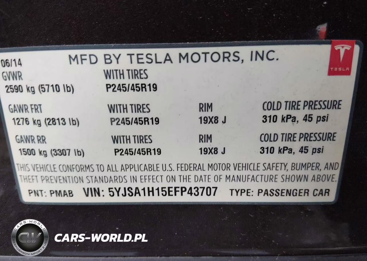 2014 Tesla Model S P85 VIN:5YJSA1H15EFP43707 - 9