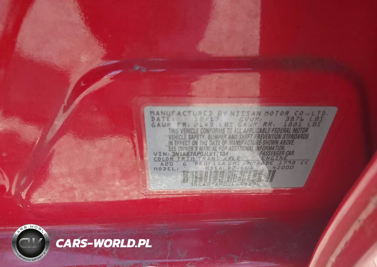 2018 Nissan Sentra Sv VIN:3N1AB7AP0JL617134 - 9