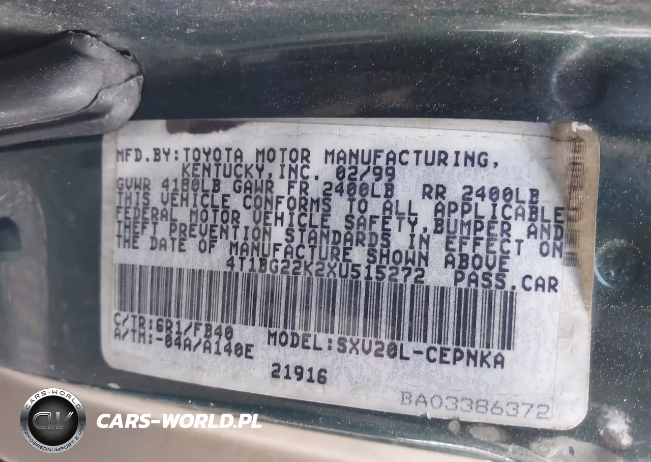 1999 Toyota Camry Ce-Le-Xle VIN:4T1BG22K2XU515272 - 9