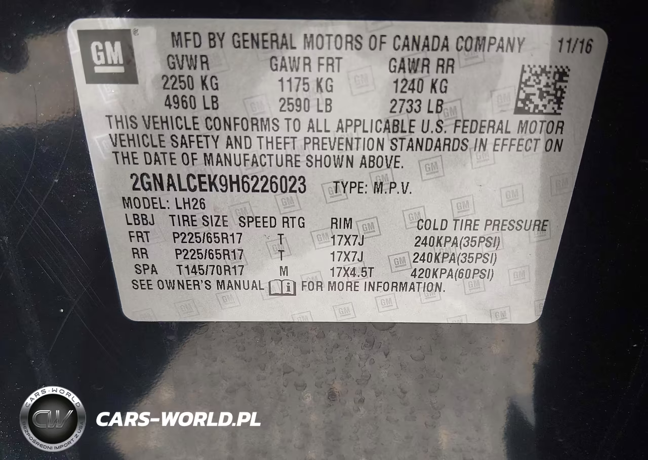 2017 Chevrolet Equinox Lt VIN:2GNALCEK9H6226023 - 9