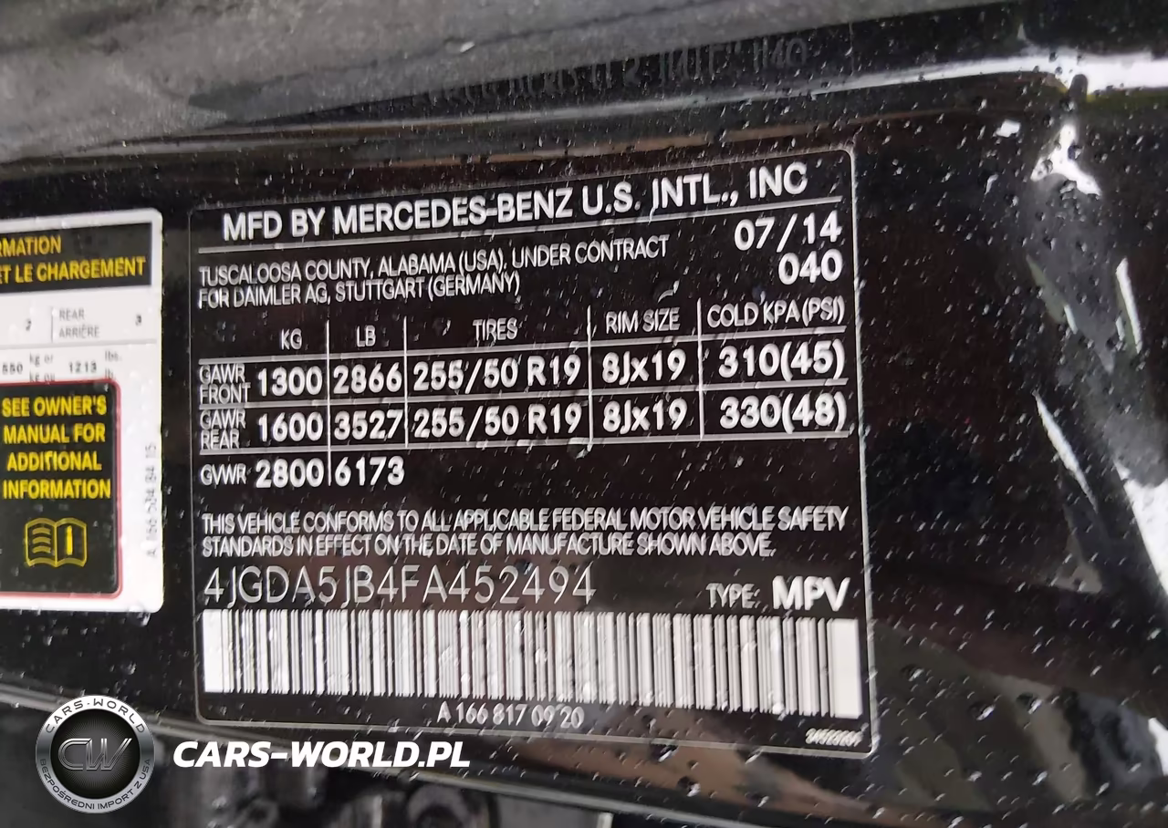2015 Mercedes-Benz Ml 350 VIN:4JGDA5JB4FA452494 - 9