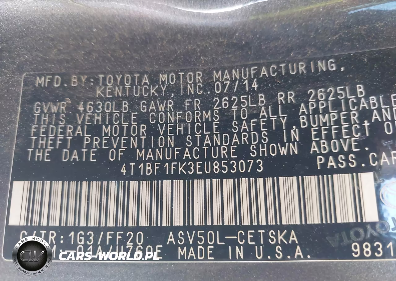 2014 Toyota Camry Se VIN:4T1BF1FK3EU853073 - 9
