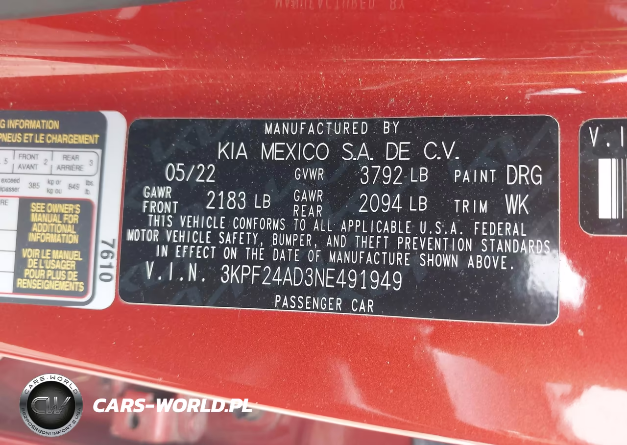 2022 Kia Forte Lxs VIN:3KPF24AD3NE491949 - 9