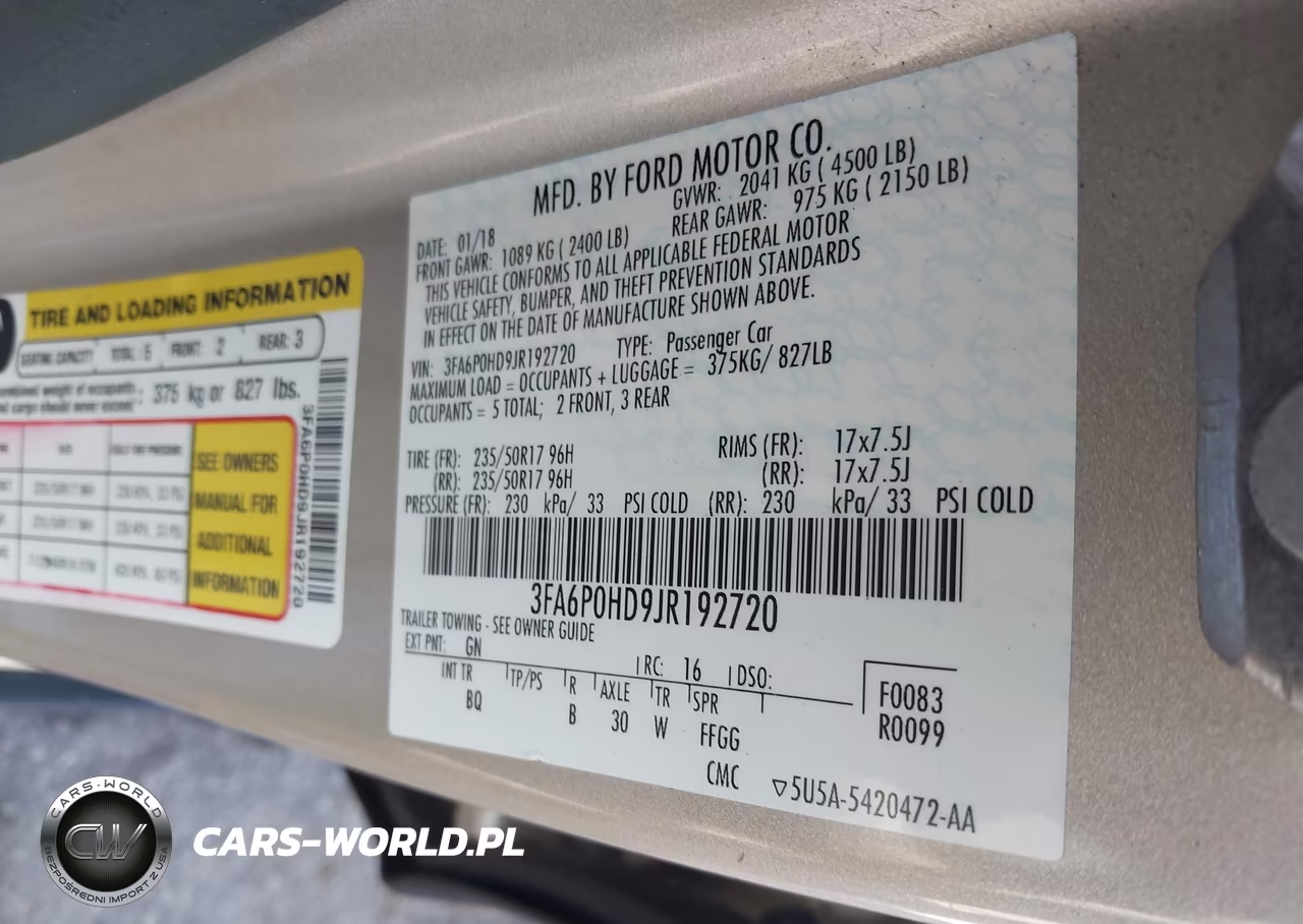 2018 Ford Fusion Se VIN:3FA6P0HD9JR192720 - 9