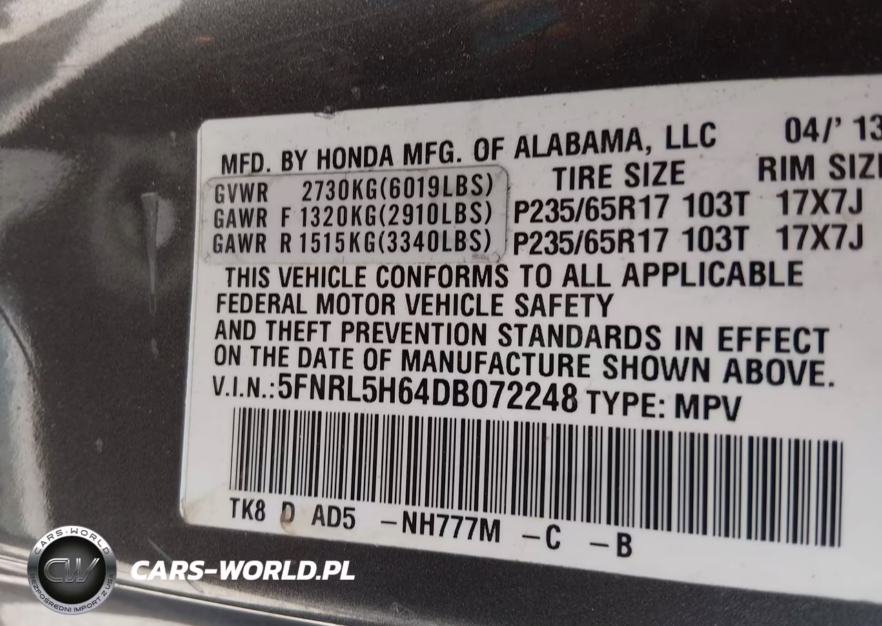 2013 Honda Odyssey Ex-L VIN:5FNRL5H64DB072248 - 9