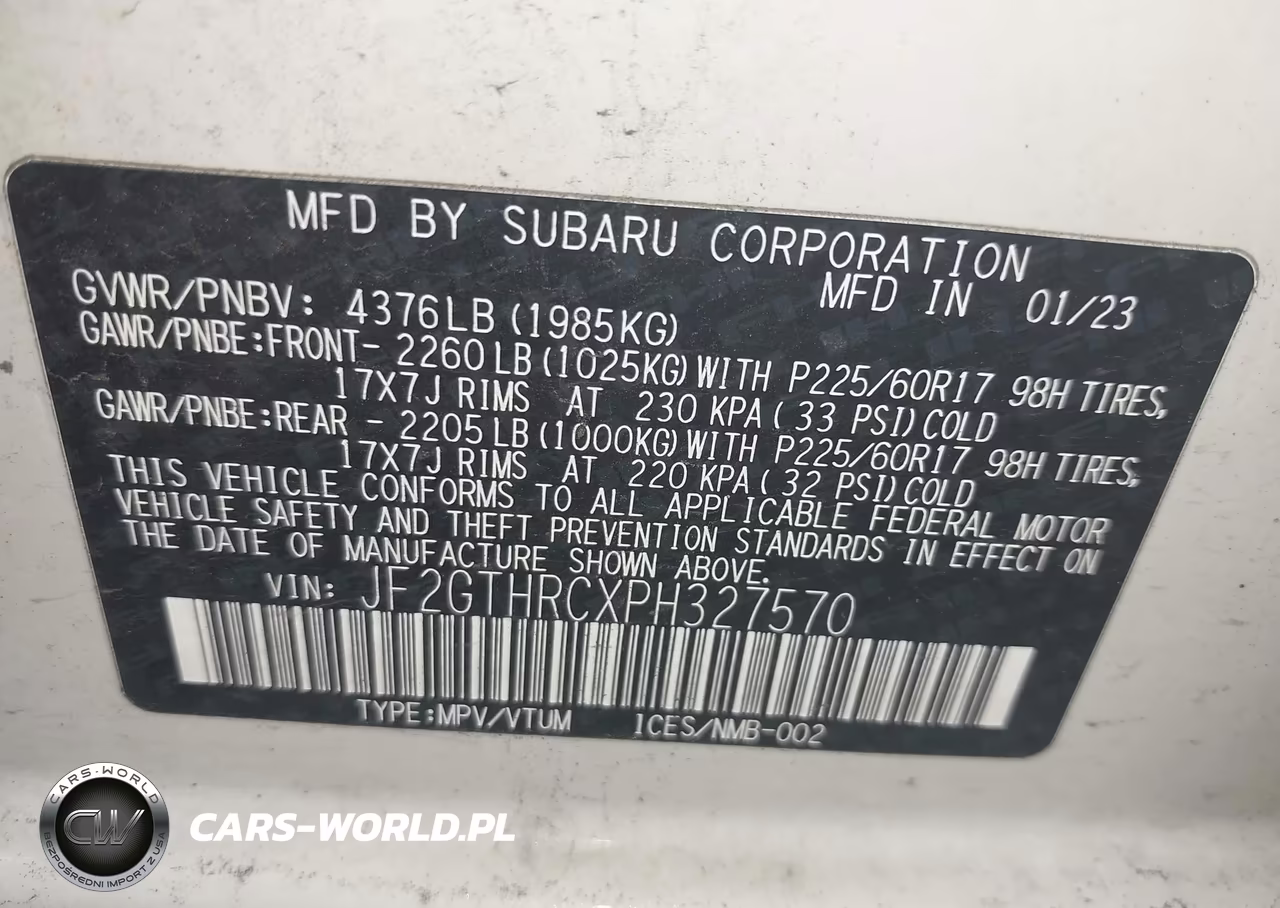 2023 Subaru Crosstrek Sport VIN:JF2GTHRCXPH327570 - 9
