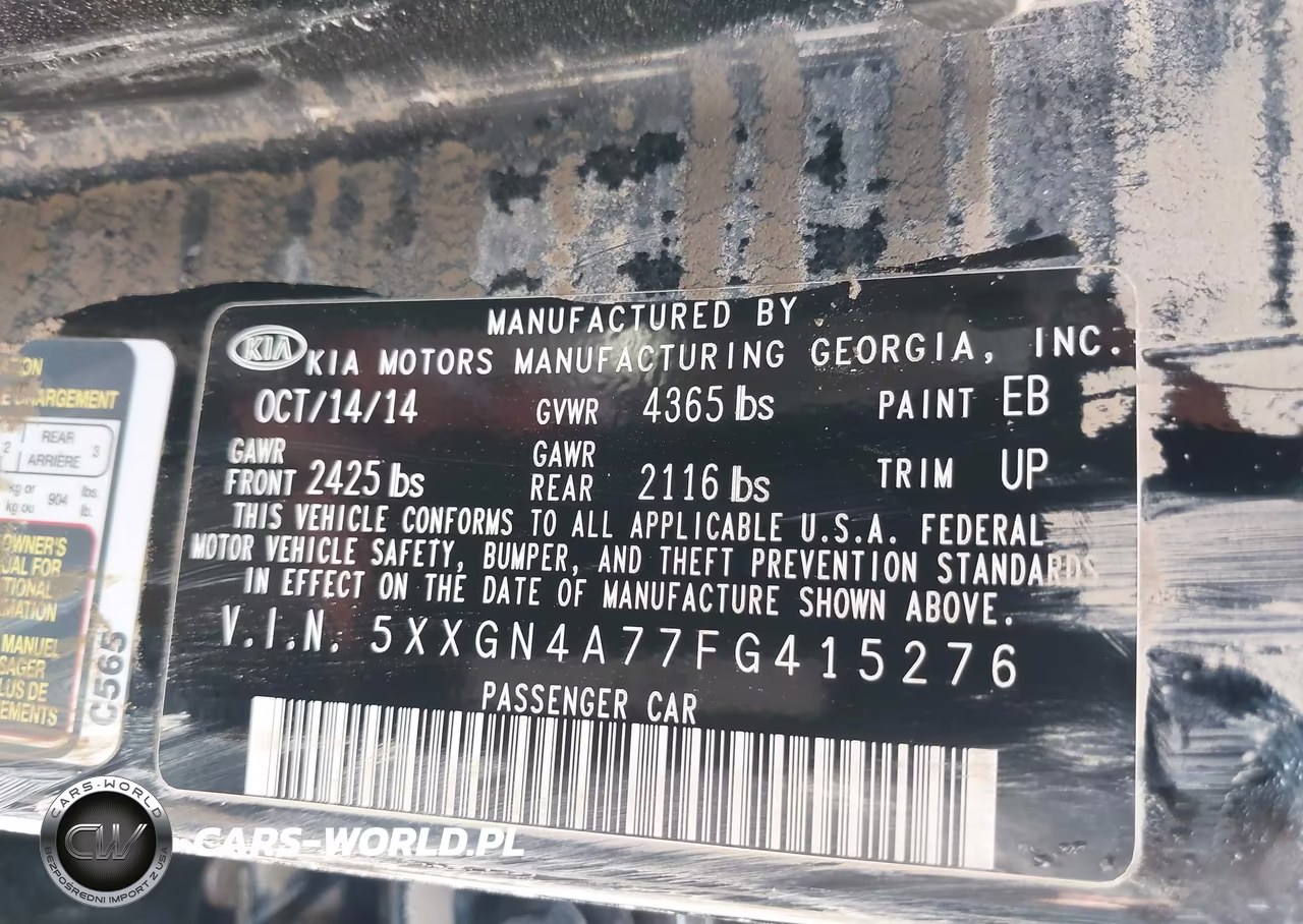2015 Kia Optima Ex VIN:5XXGN4A77FG415276 - 9
