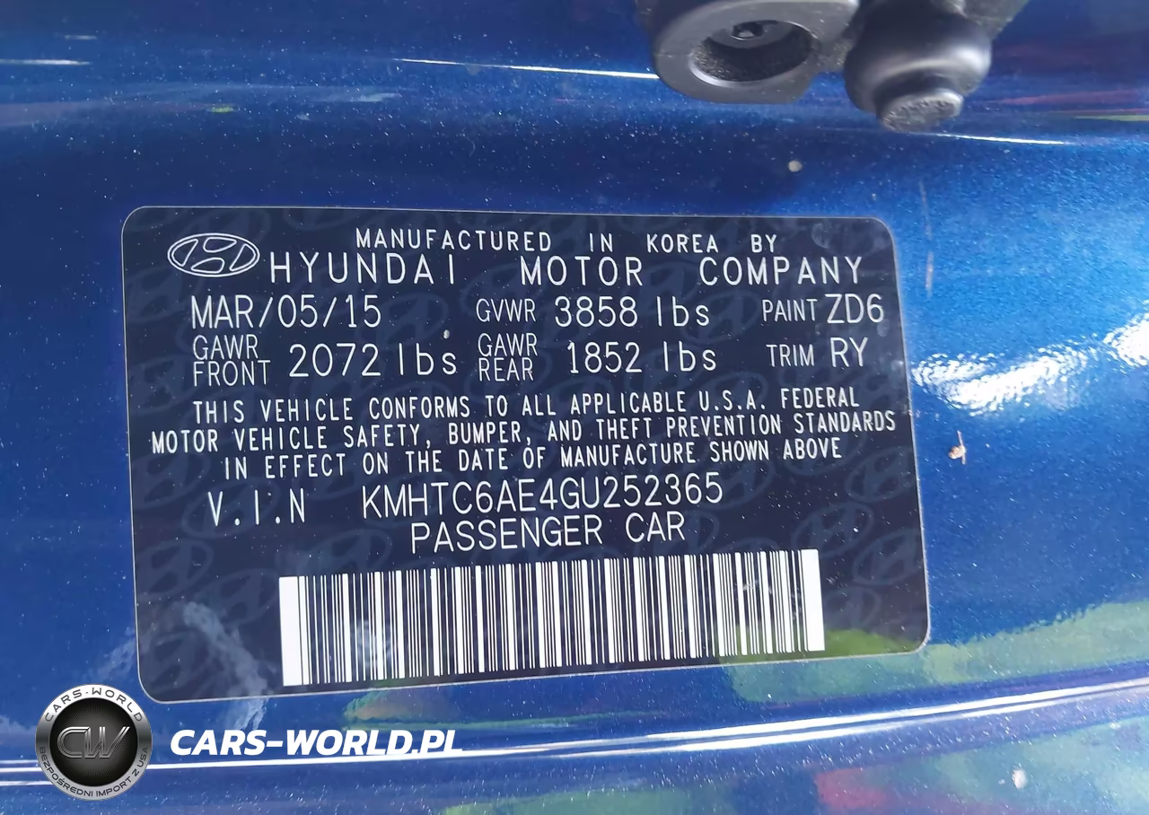 2016 Hyundai Veloster Turbo VIN:KMHTC6AE4GU252365 - 9