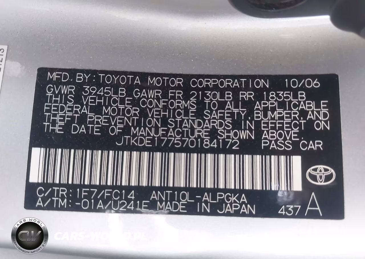 2007 Scion Tc VIN:JTKDE177570184172 - 9