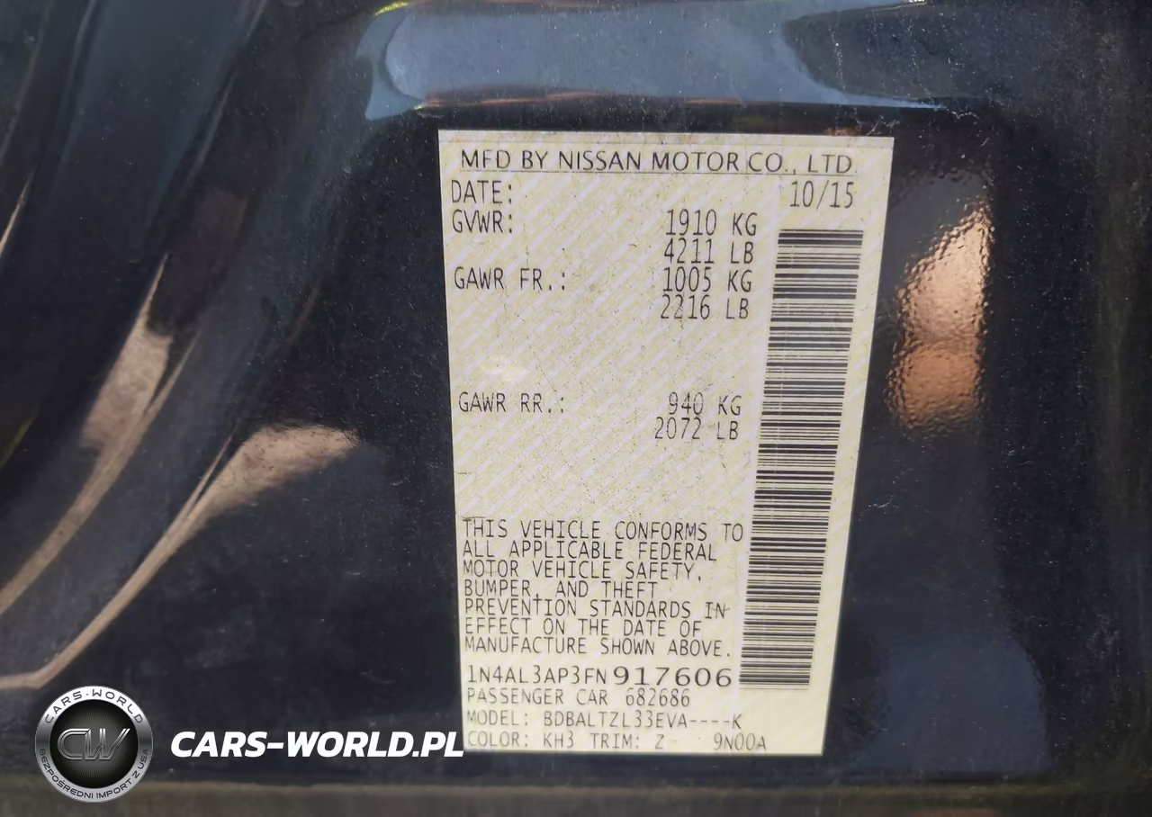 2015 Nissan Altima 2.5 Sl VIN:1N4AL3AP3FN917606 - 9